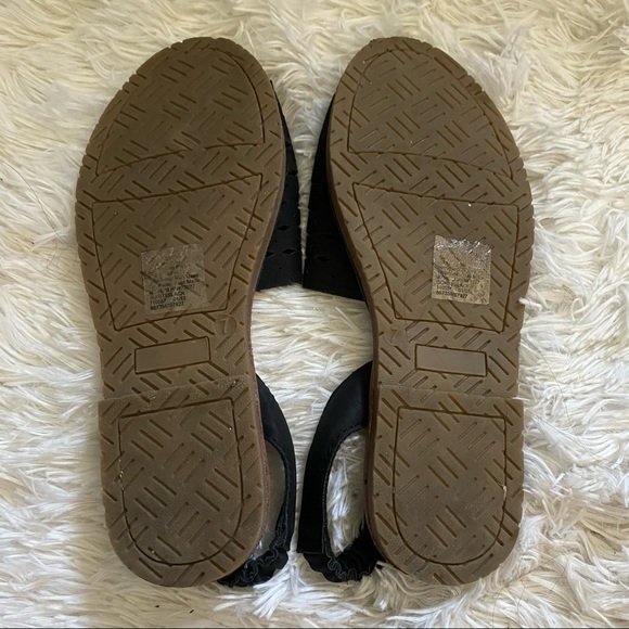 SO black slip on sling back sandals laser cut size 7 - Picture 6 of 7